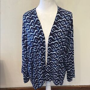 LOFT Blue and White open swim coverup Size M/L EUC